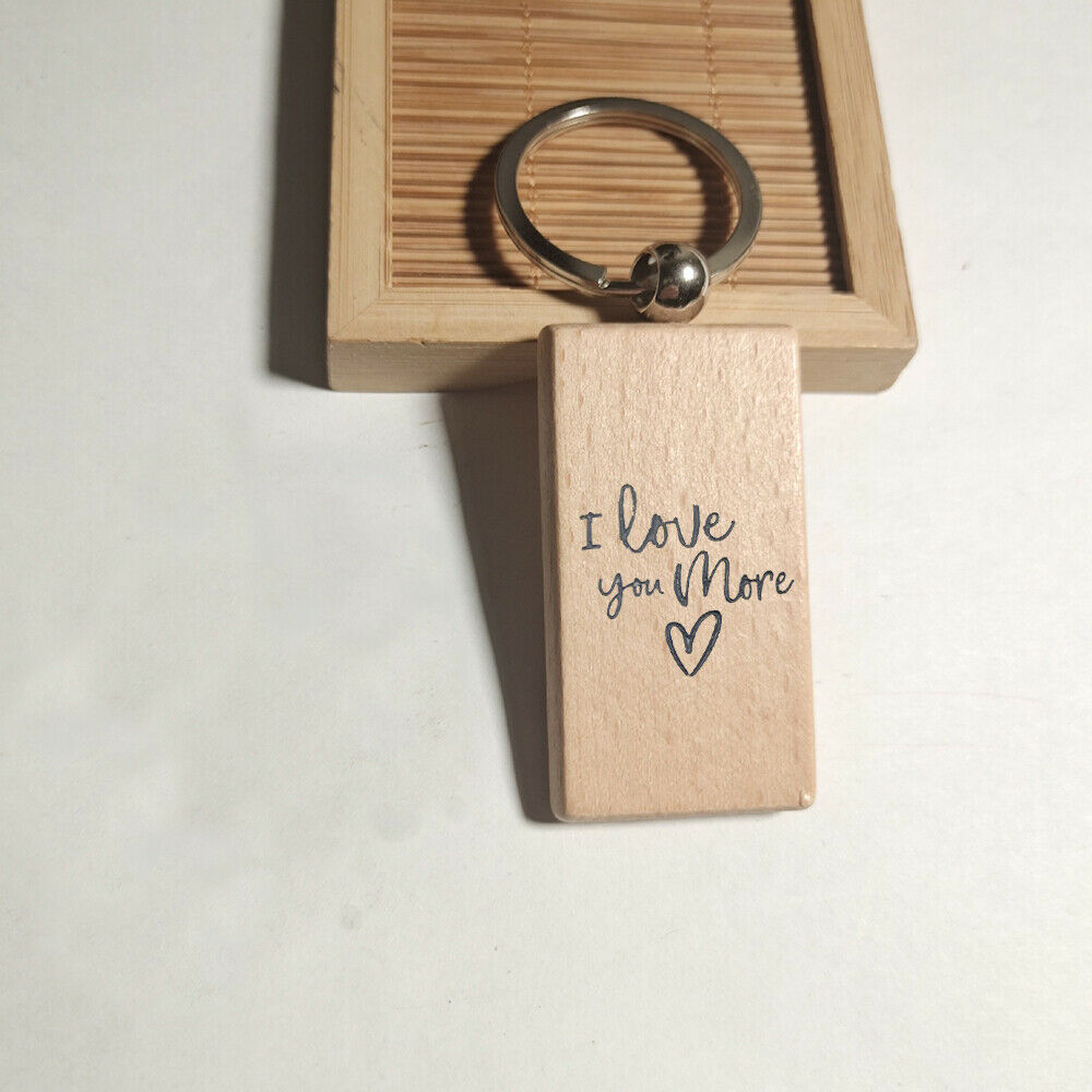 3X 5x Blank Plain Wooden Key Chain Wood Keychain Craft Car 5x3cm,Square Round