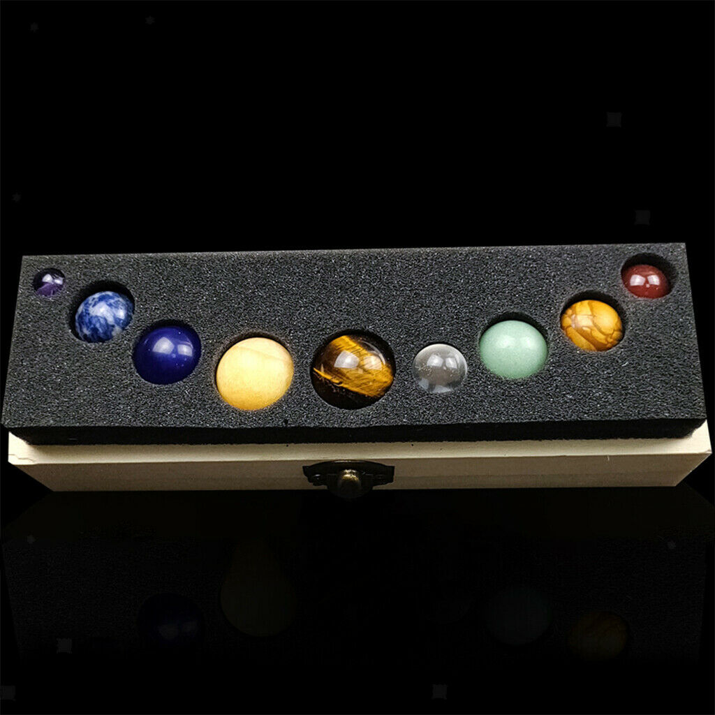 9 Planets Crystal Balls Gemstones Astrology Home Decor Ornament Collection