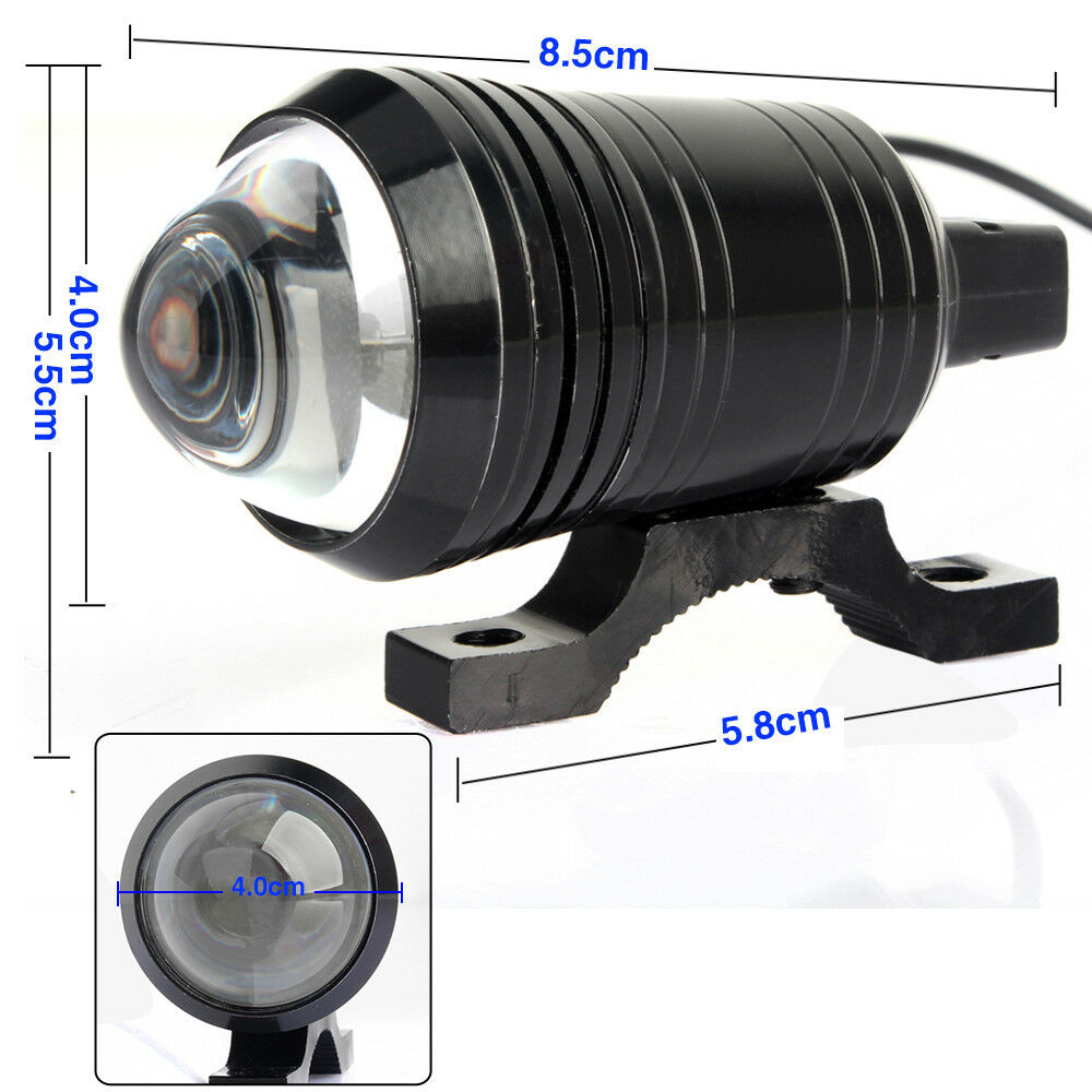 2x  U1 Lens LED Motorcycle Headlight Driving Fog Light Spot Lamp