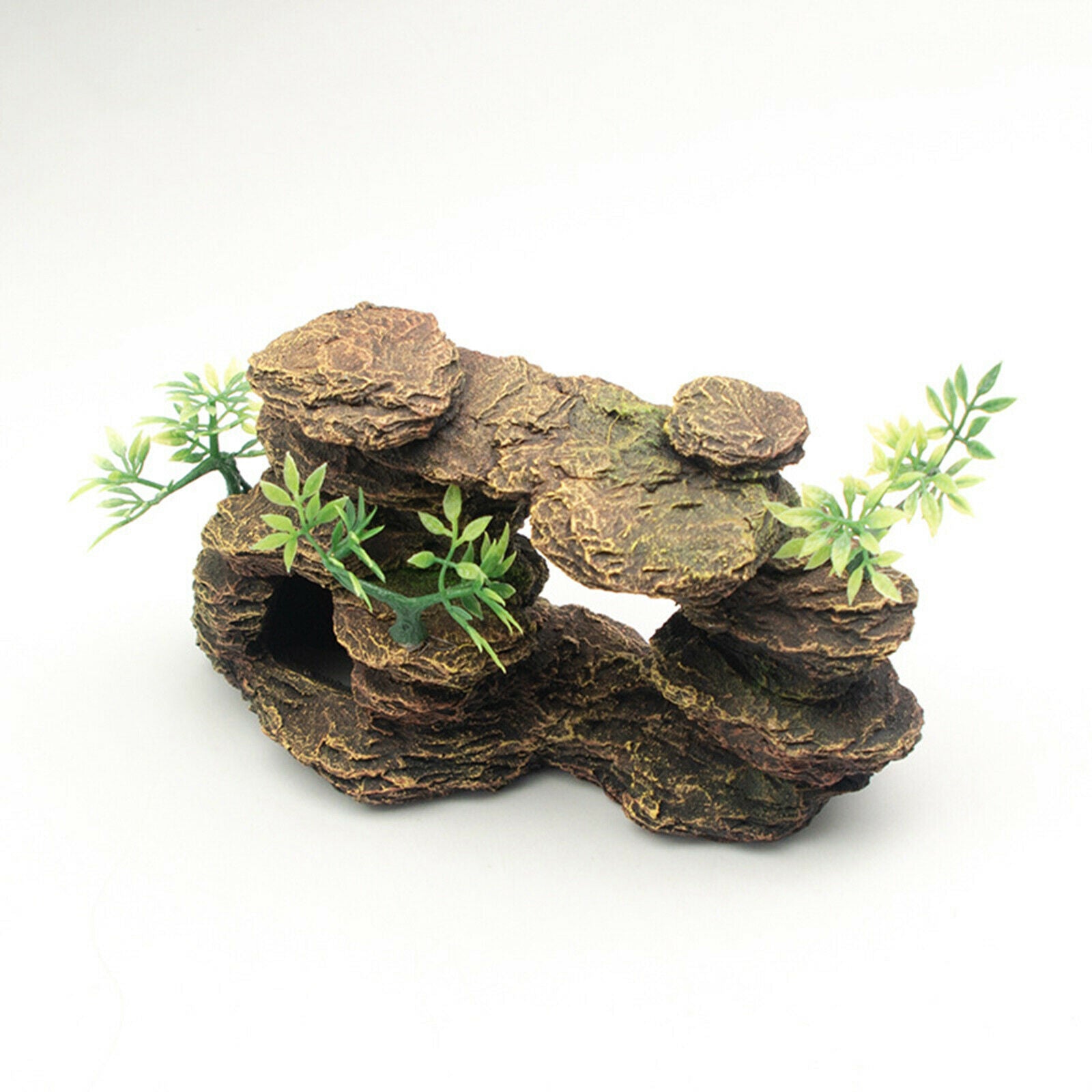 Natural 18x11cm Aquarium Mountain Ornament Fish Tank Decor Betta Crab Cave