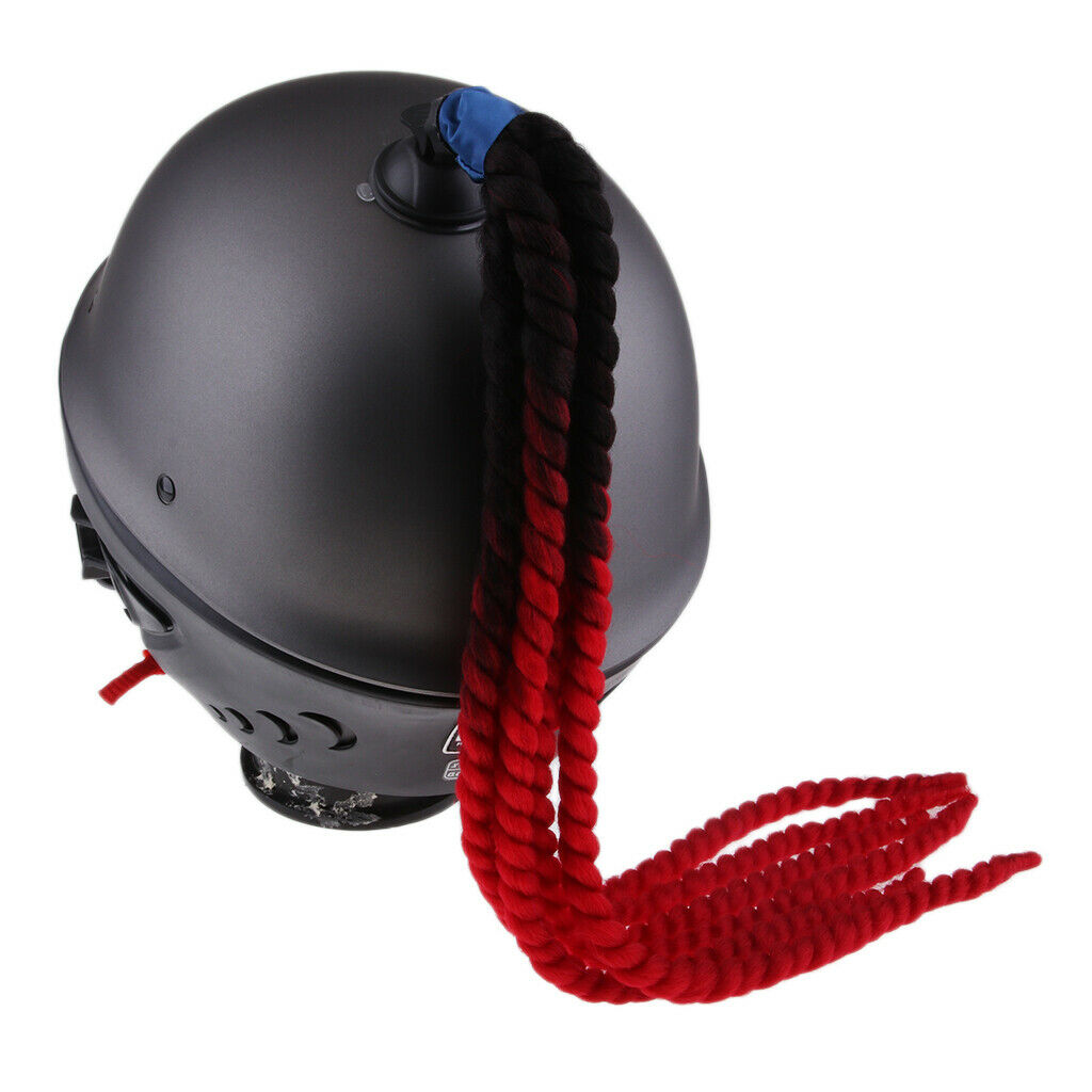 Handmade Decoration Punk Dirty Braid Motorcycle Helmet Ombre Black to Red