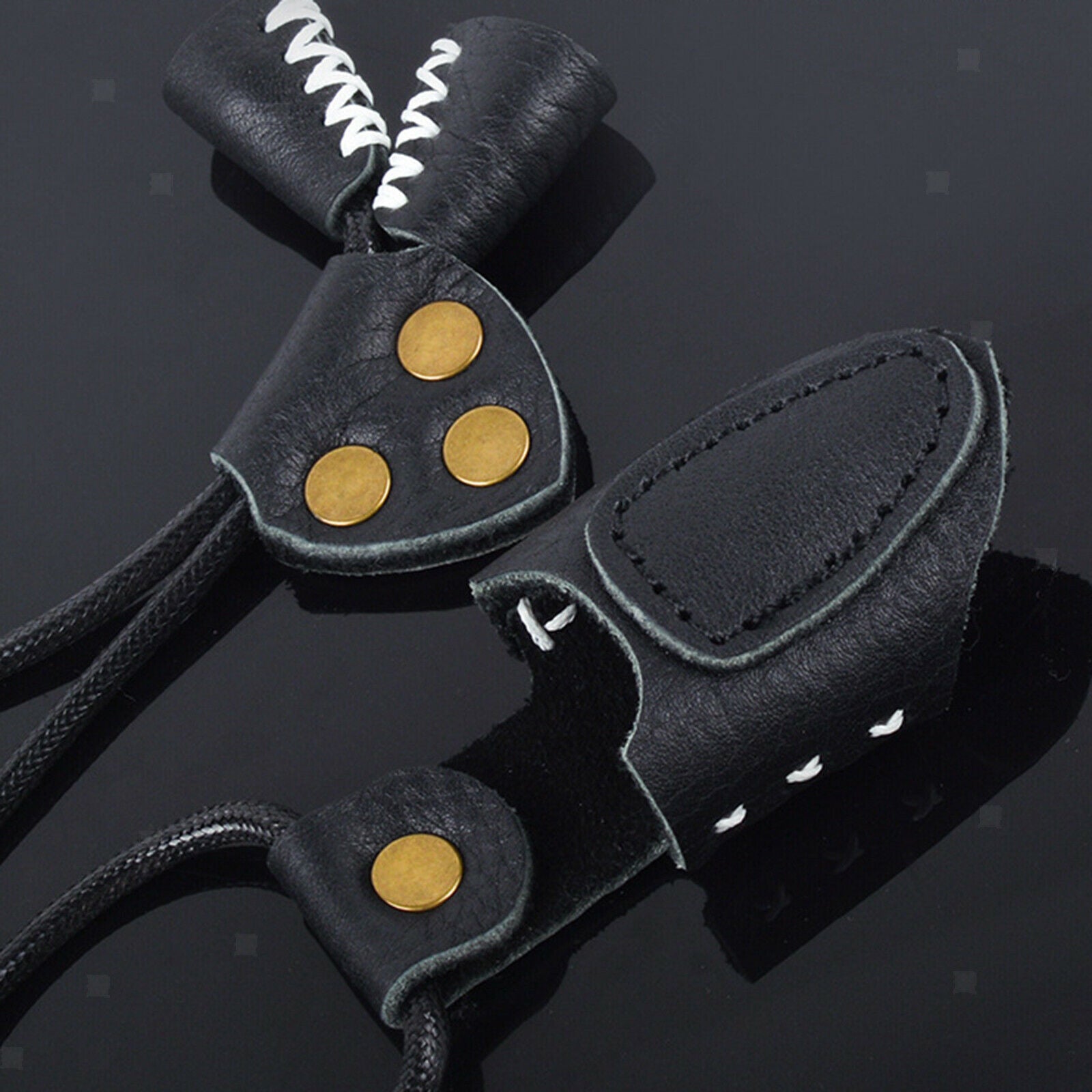 Archery Finger Tab Glove Bow Protection Gear PU Leather Hand Finger Guard