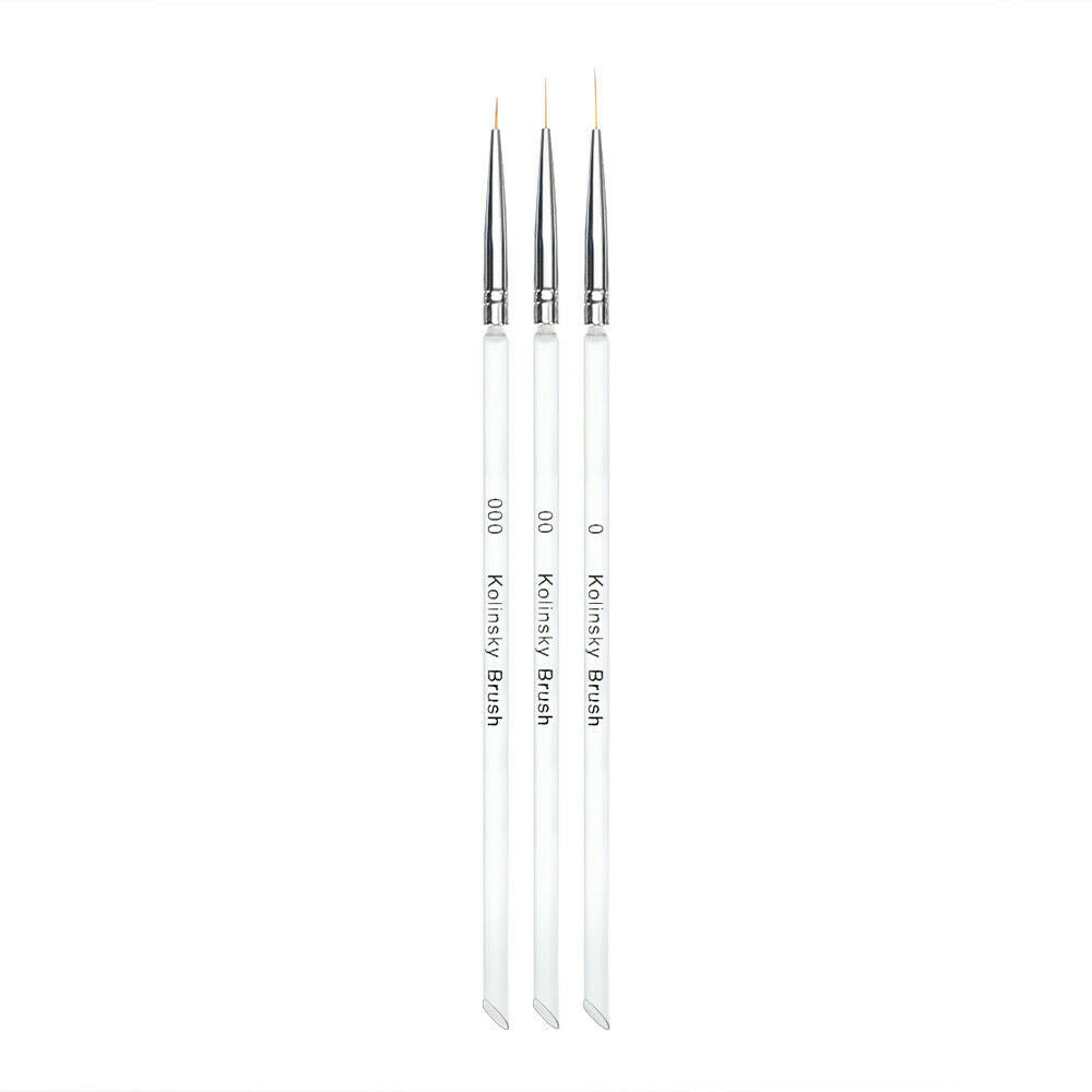 3Sizes Nail Art UV Gel Liner Drawing Brush Flower Painting Pen Manicure Tool Set