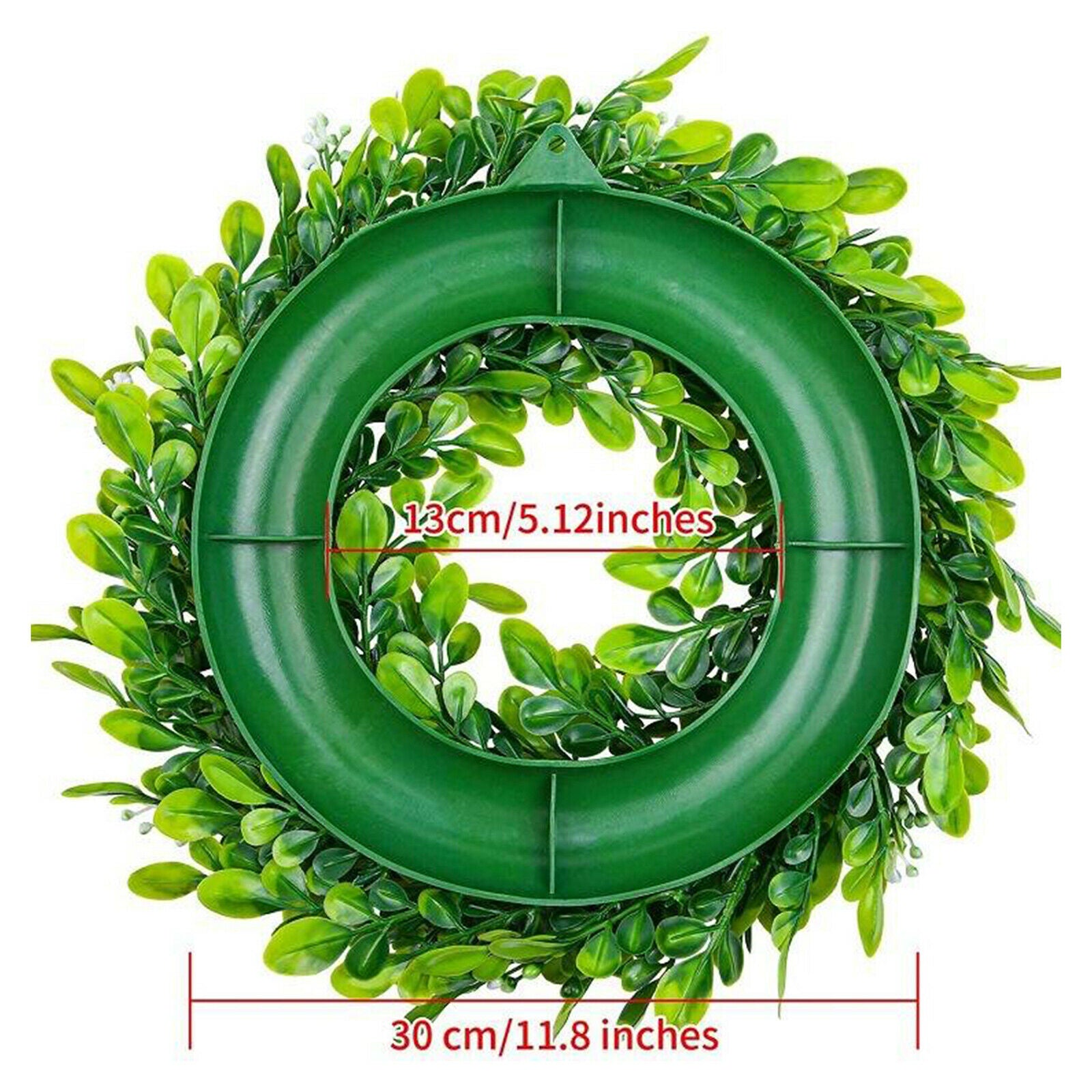 30cm Artificial Faux Boxwood Leaves Wreath Wall Garland Holiday Festival Decors