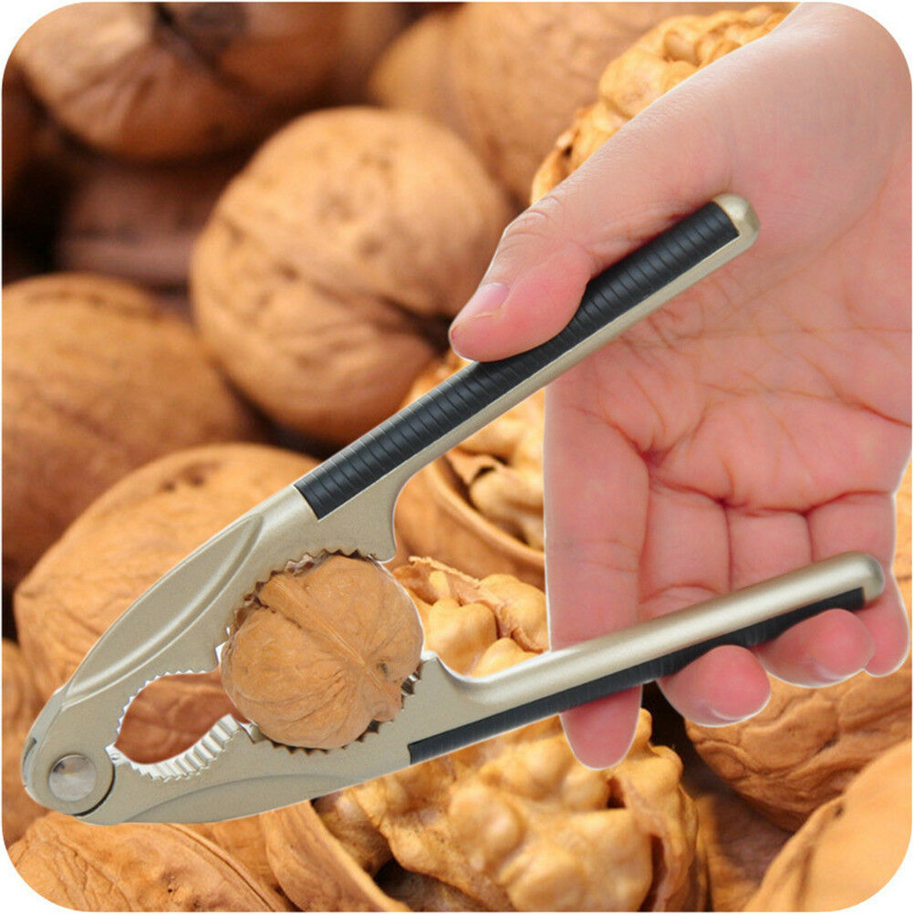 1pc Practical Stainless Steel Nutcracker Sheller Walnut Cracker Plier Crusher.DD