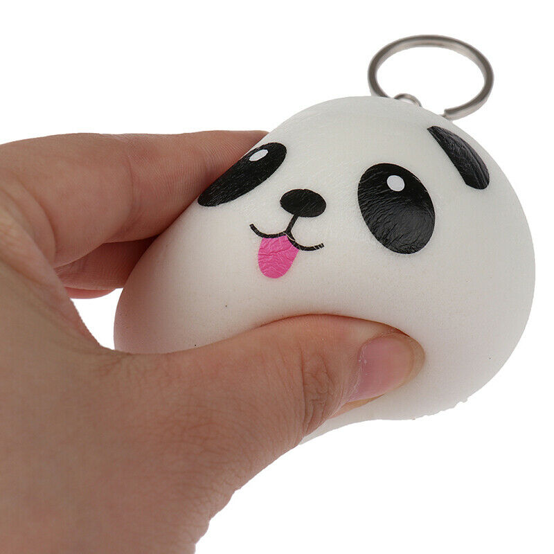7CM  Panda  Stress Reliever Ball Decompression Toys PU Key chains Keycha.l8
