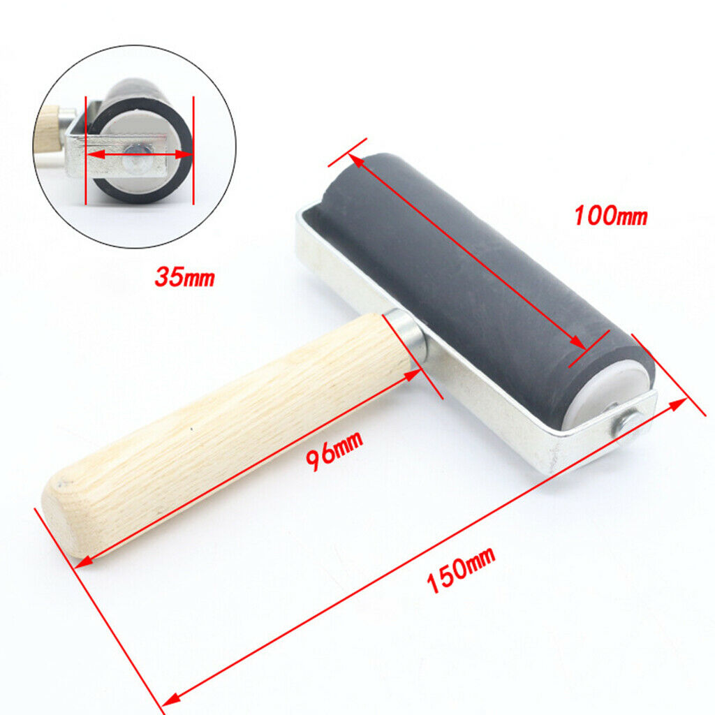 4-Inch Brayer Roller Wooden Handle Ink Applicator Printmaking Stamping Tool