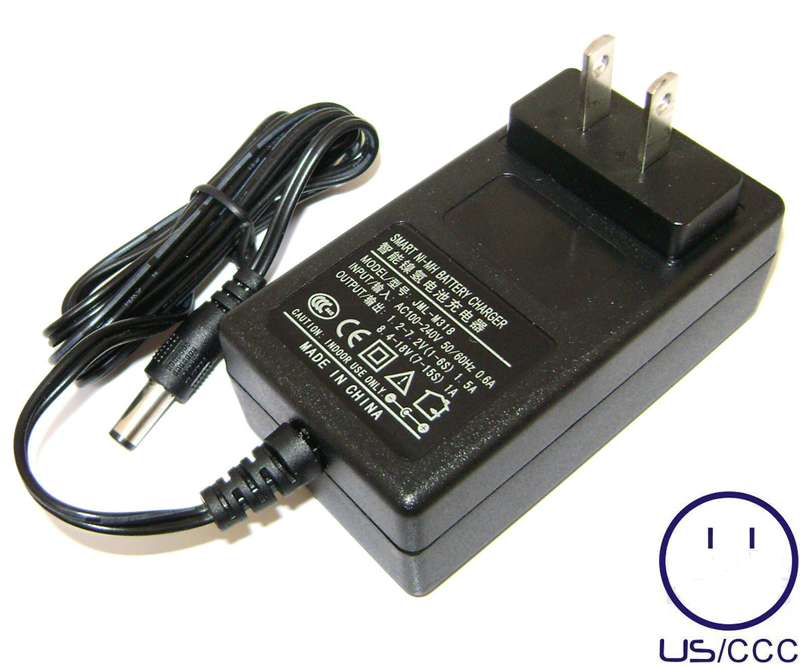 Ni-MH Ni-Cd Battery Charger 2.4v 3.6 4.8 6v 7.2 8.4 9.6v 12v 14.4v 15.6 16.8 18V