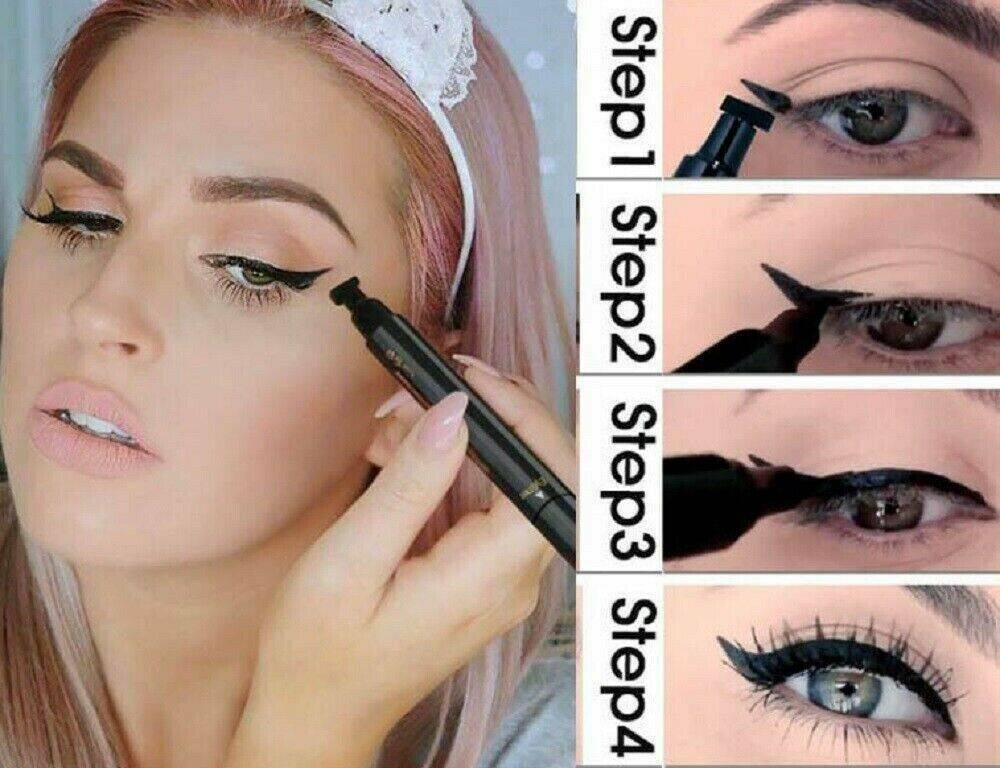 Black Winged Eyeliner Stamp Waterproof Eye Liner Pencil Liquid Pen Vamp Cat Eye.