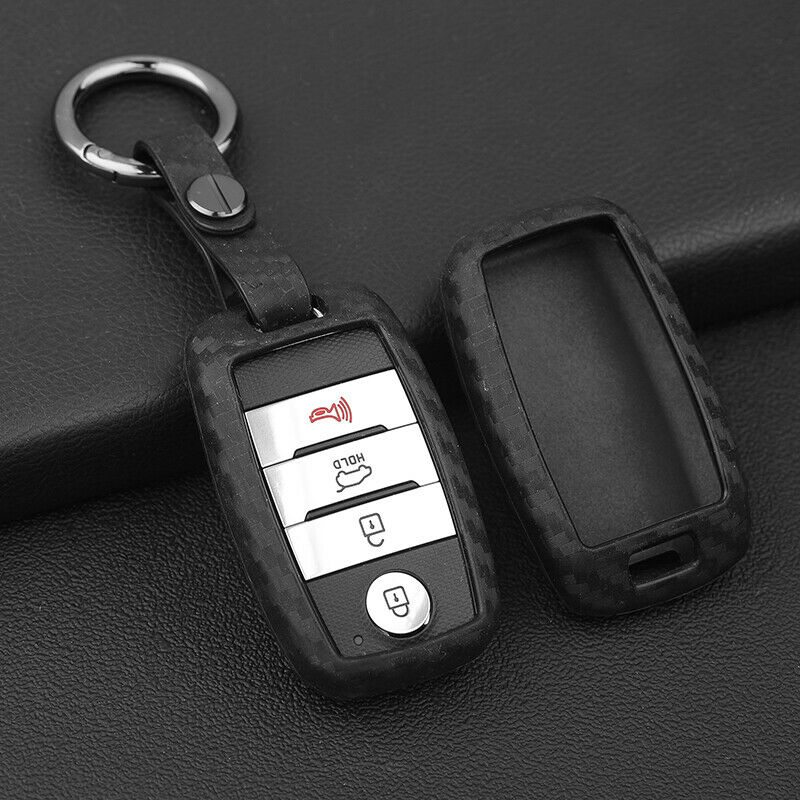 Carbon Fiber Car Key Case Cover For  Kia Optima /Sorento/Soul / Soul EV/Sportage