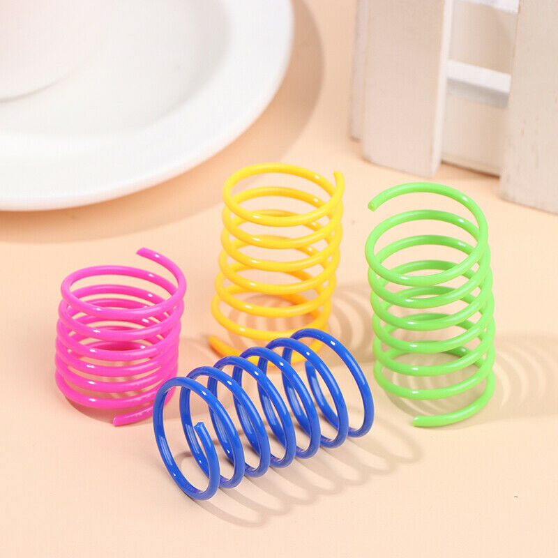 Colorful Cat Spring Toys Plastic Springs Cat Play Toys For Cat Pet Access.l8