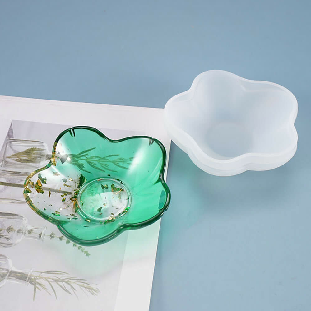 DIY Crystal Epoxy Silicone Mold Flower Petal Plate Dish Casting Making Mould
