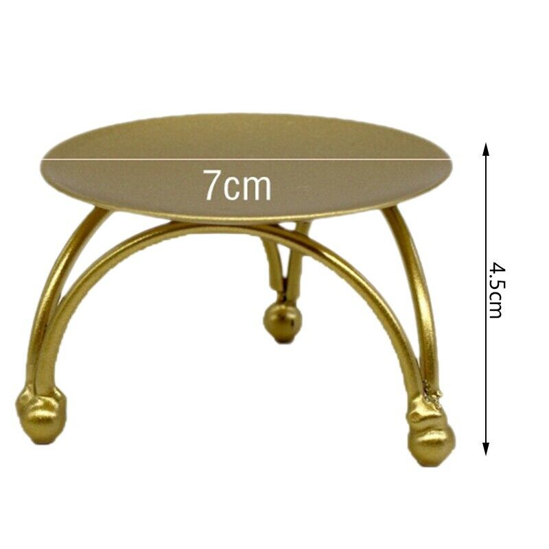 European Style Candlestick Iron Candle Holders Retro Round Table Golden For HoK2