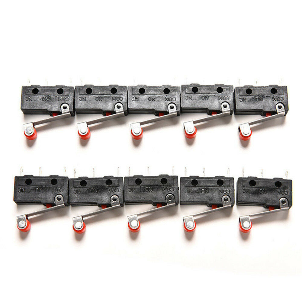 10Pcs Kw12-3 PCB Microswitch Hot Micro Roller Lever Arm Open Close Limit Switch