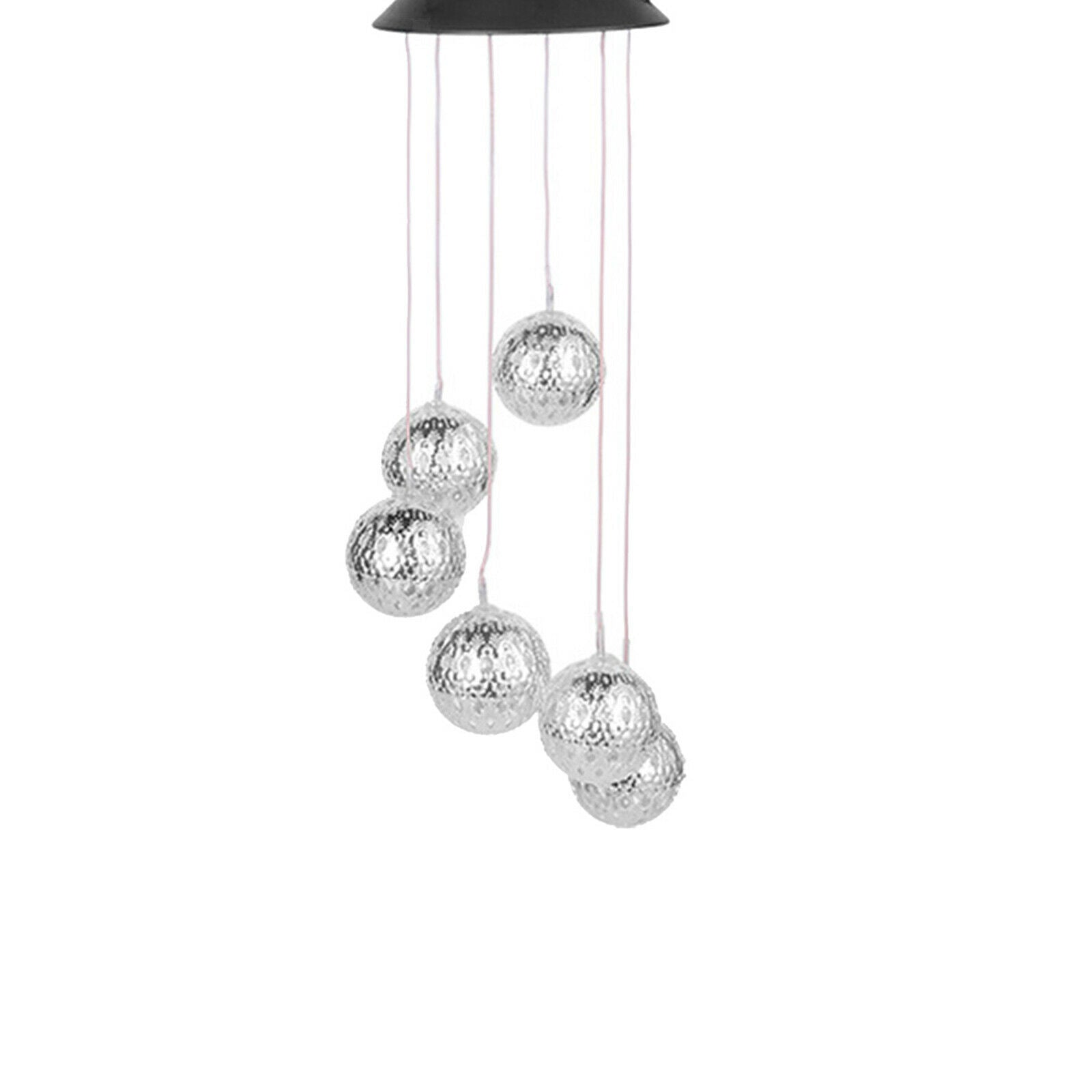 Crystal Ball Wind Chimes Changing Colors Christmas Hanging for Garden Home White