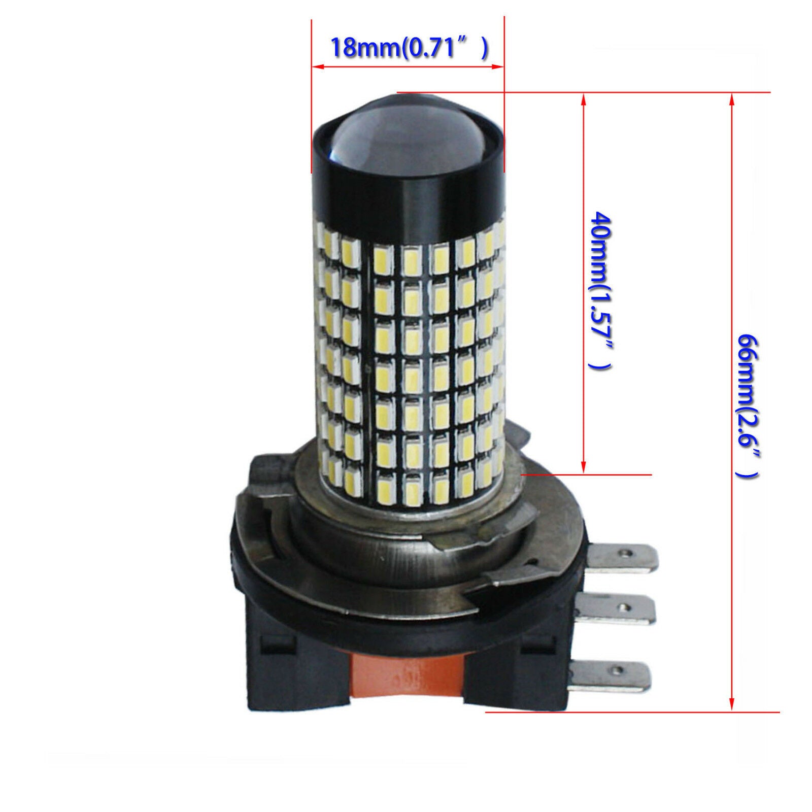 2* Newest Super Bright White 6000k H15 158SMD Car  LED Fog DRL Light Bulb Lamp