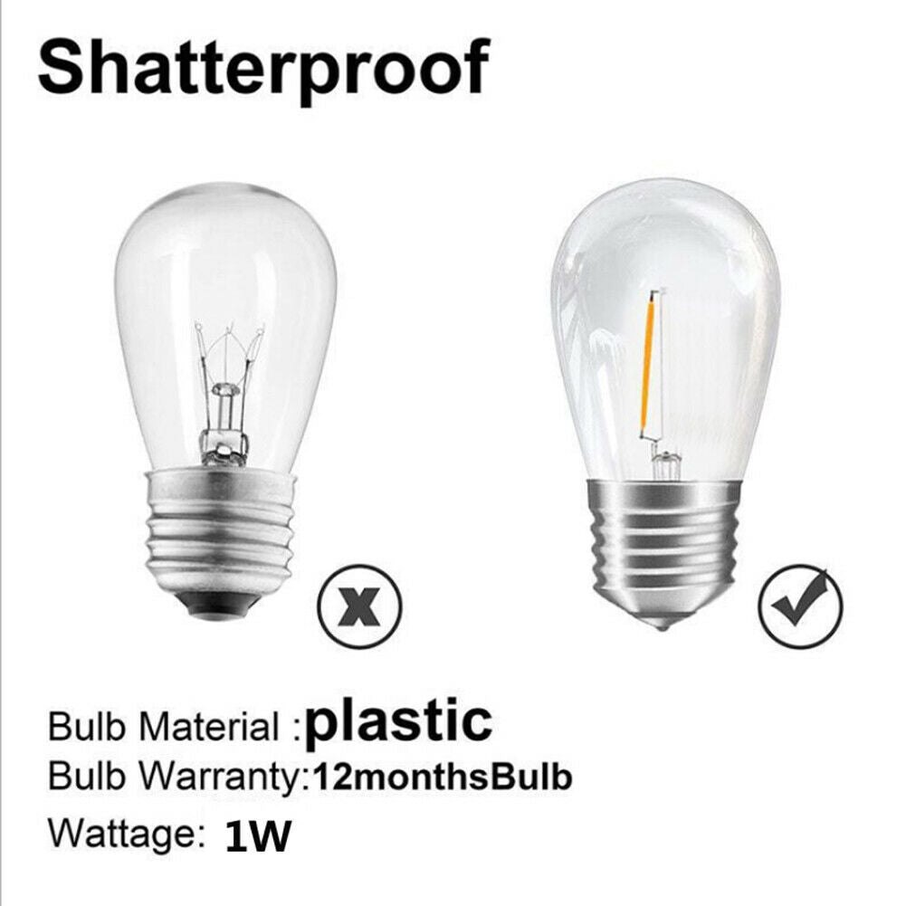 10pcs LED Solar Bulbs Waterproof String Lights Garden Porch Courtyard Lamp
