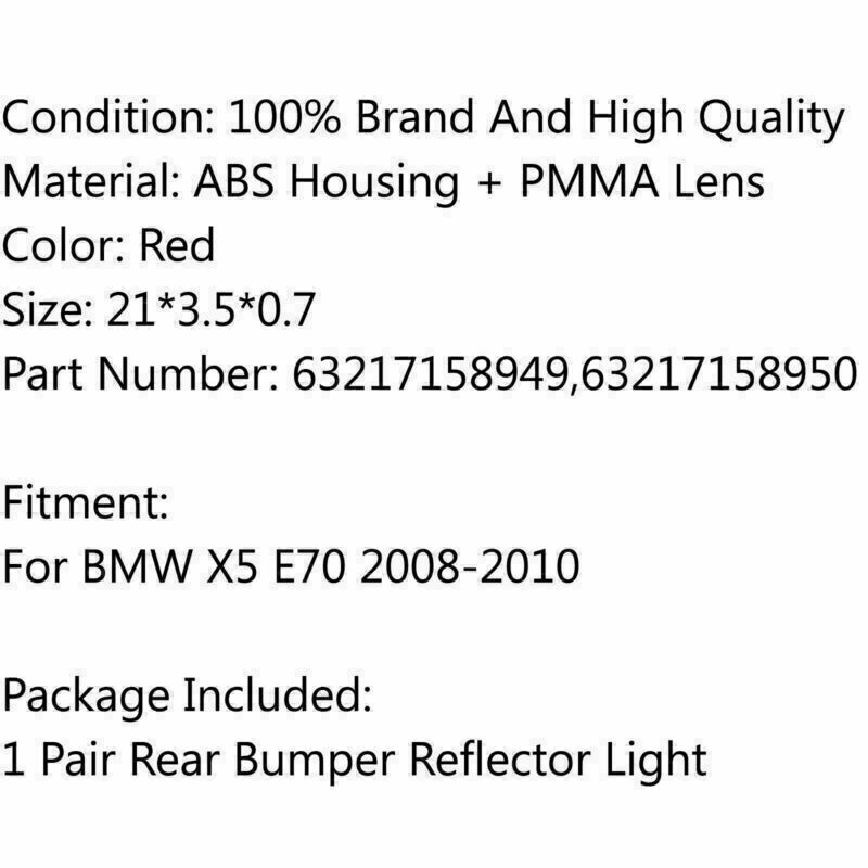 Rear Bumper Reflector Light Set Left+Right 63217158949 For BMW X5 E70 A03 CN