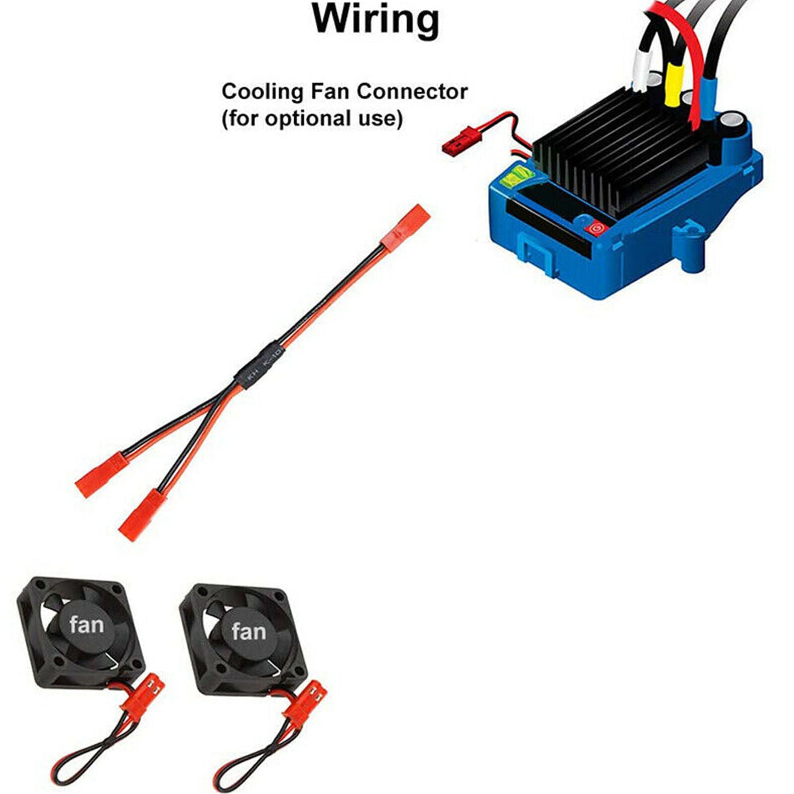 6PCS JST Plug Distributor Set for Traxxas -4 RC Car Track Truck Cooling Fan
