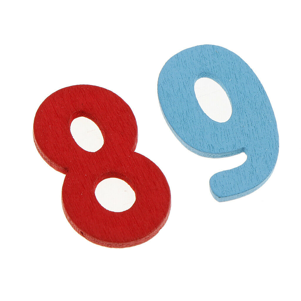 60x wood 0 9 Arabic number pieces for children children early learning