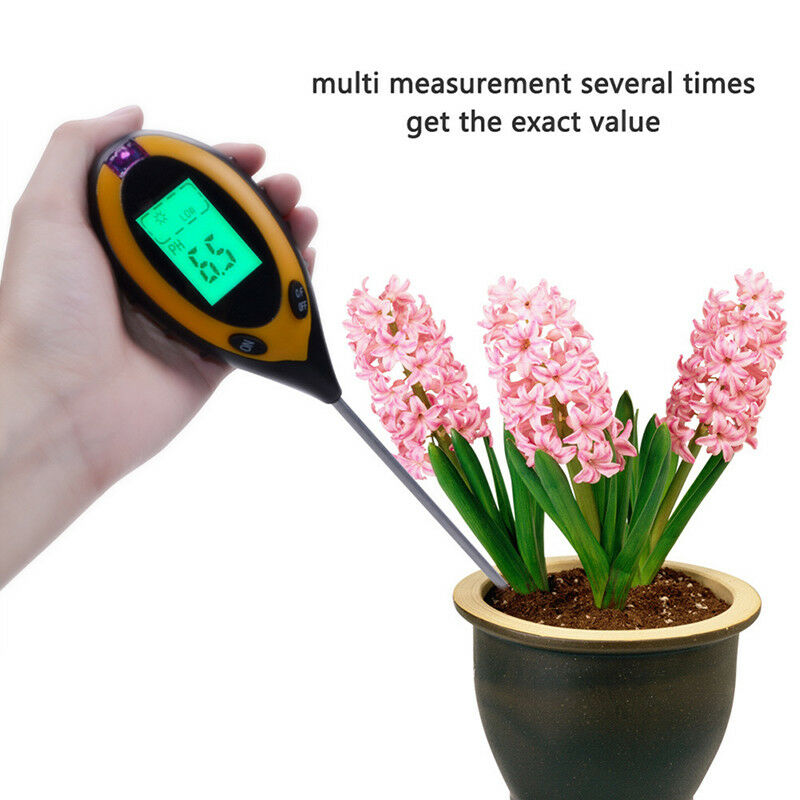 4 In1 LCD Digital PH Tester Moisture Temperature Sunlight Soil Meter Pla DD
