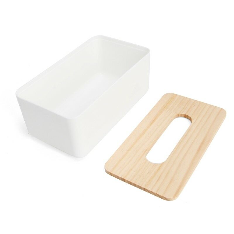 Tissue Box Dispenser Paper Storage Holder Napkin Case Organizer  Wooden Cover