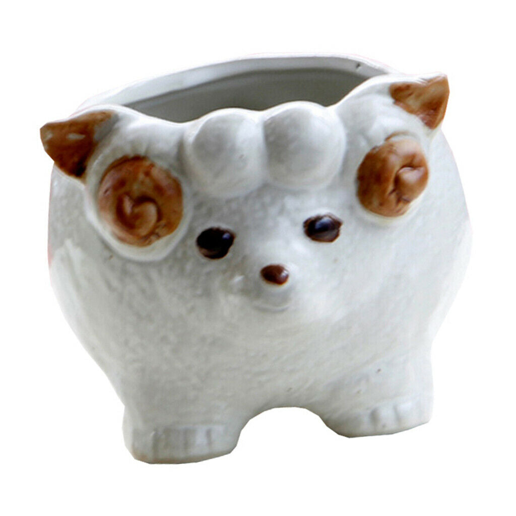 Cute Sheep Style Ceramic Flower Pot Succulent Plant Container