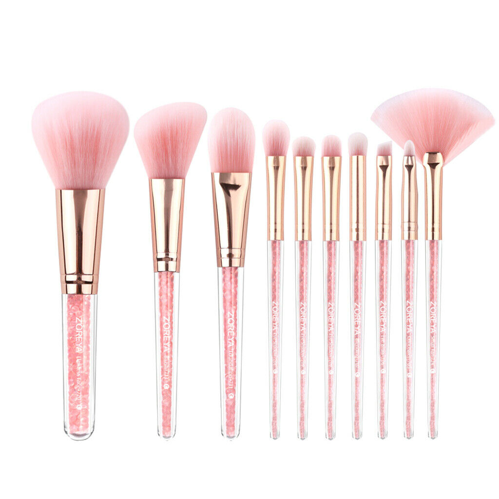 10Pcs Dense Makeup Cosmetic Concealer Face Contour Beauty Brushes Pink