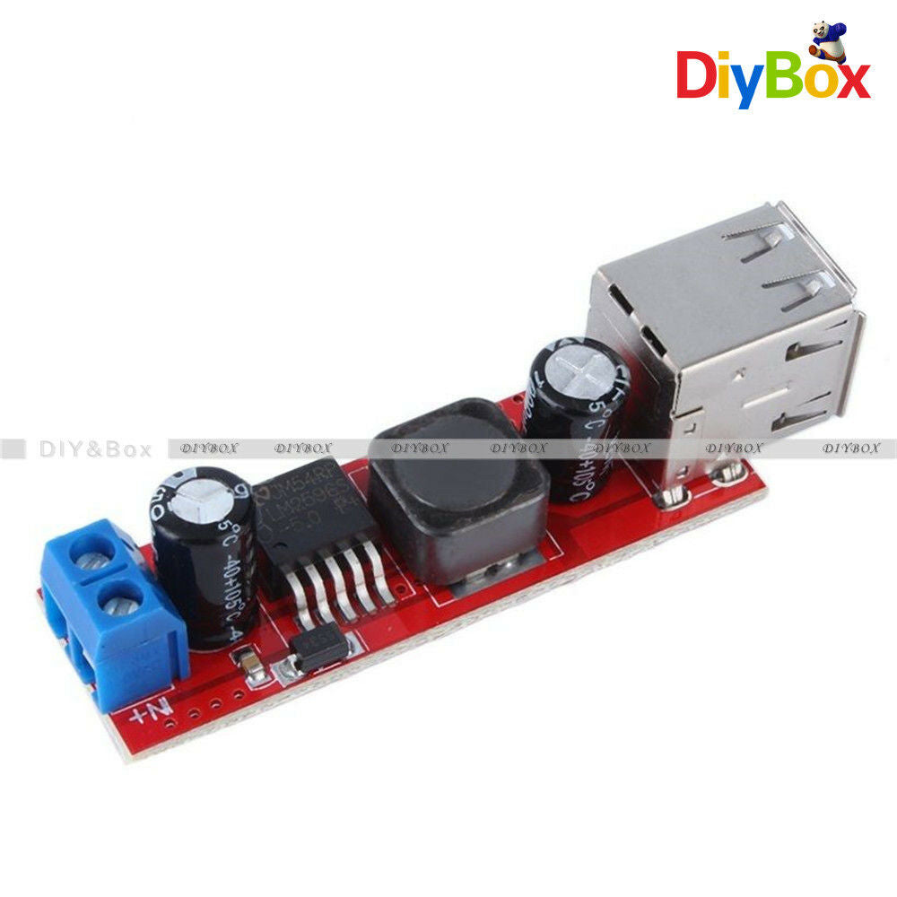 LM2596 DC 6V-40V To 5V 3A Double USB Charge DC-DC Step-down Converter Module