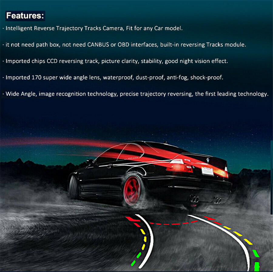 Backup Camera With Dynamic Intelligent Trajectory Moving Guide Line Rear View
