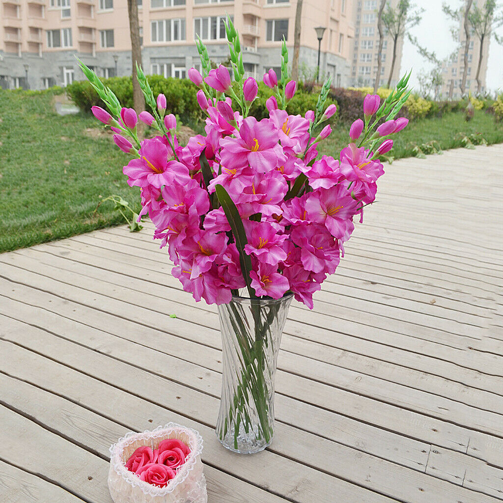 2 Pack Natural Artificial Silk Long Gladiolas with Stem, Silk Flower