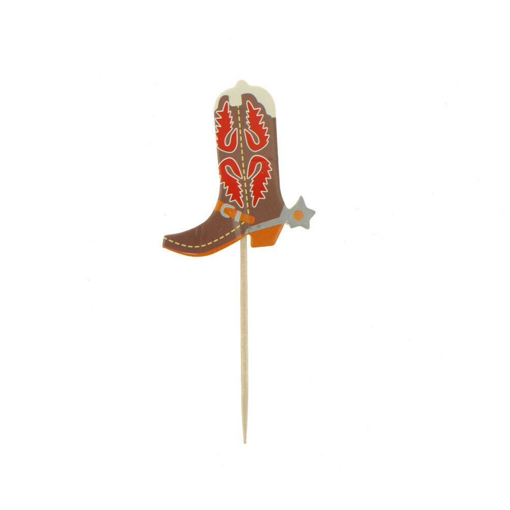24pcs west cowboy cupcake topper birthday party cake decor supplies BDAU