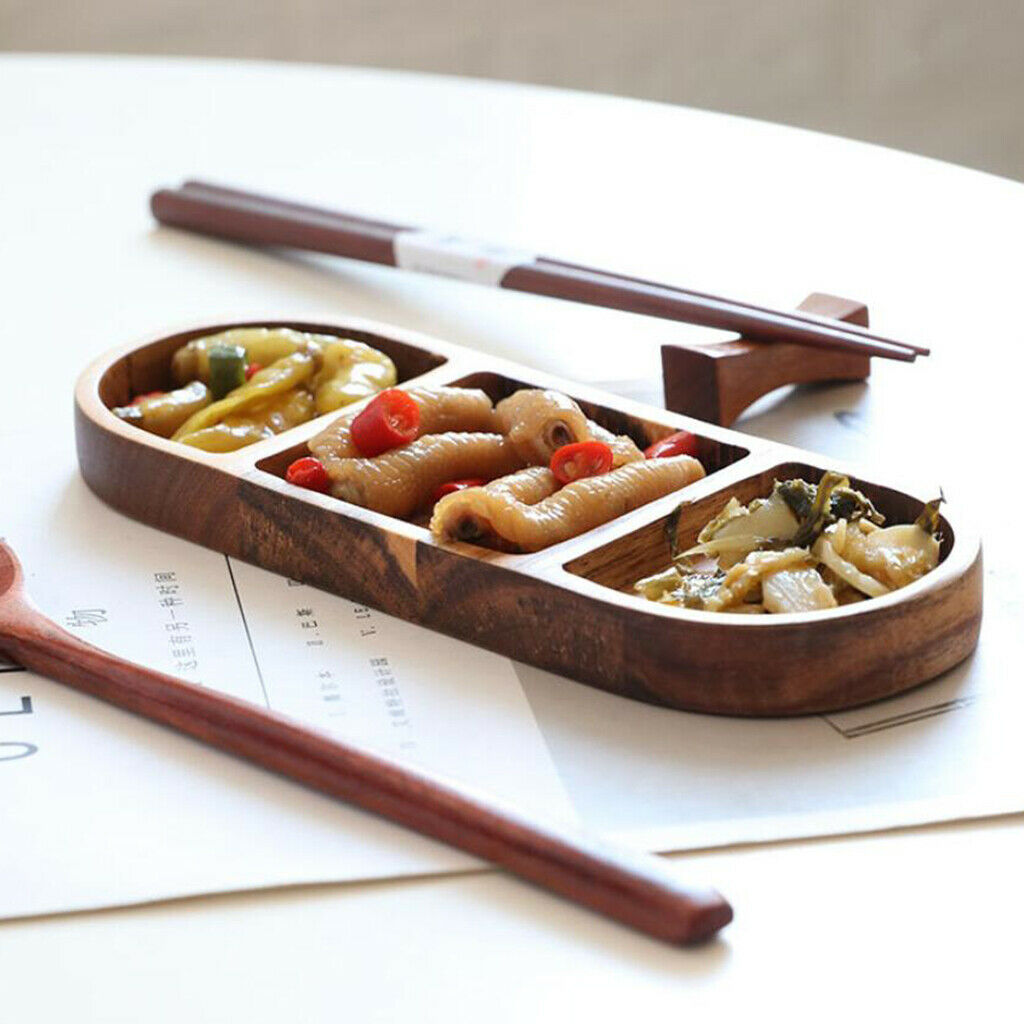Wooden Plate Tray Multifunctional Bamboo Tray for Handle Decoration And Non-
