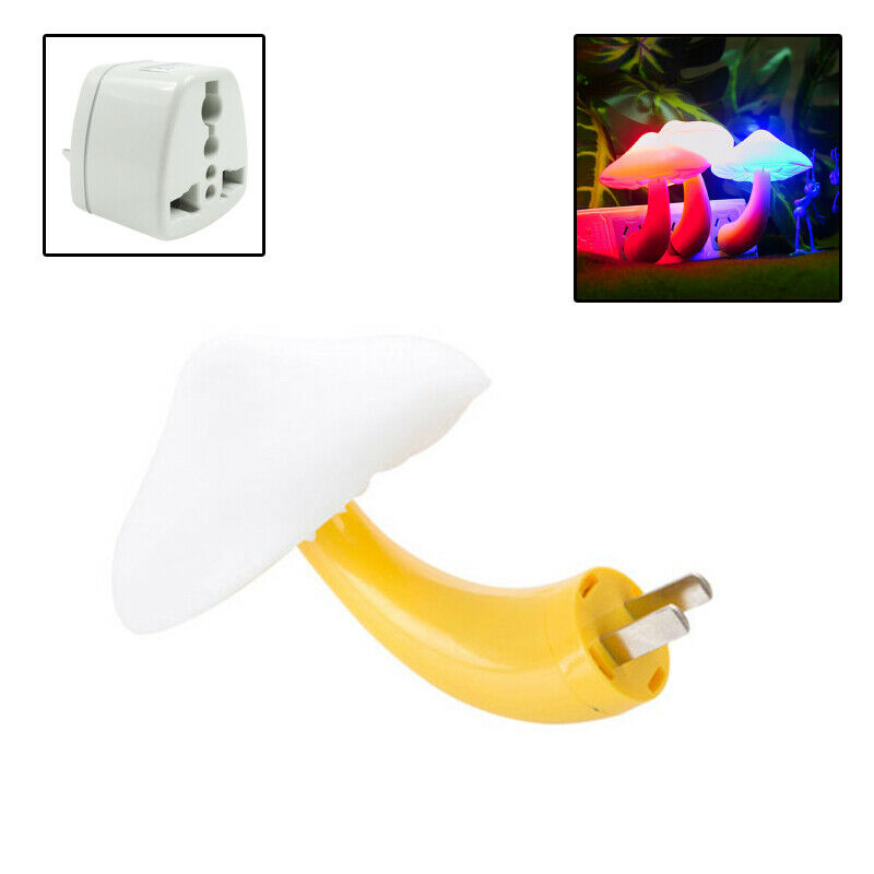 Mushroom Shape LED Night Light Baby Bedroom Lamp Living Room Light Decor US Plug
