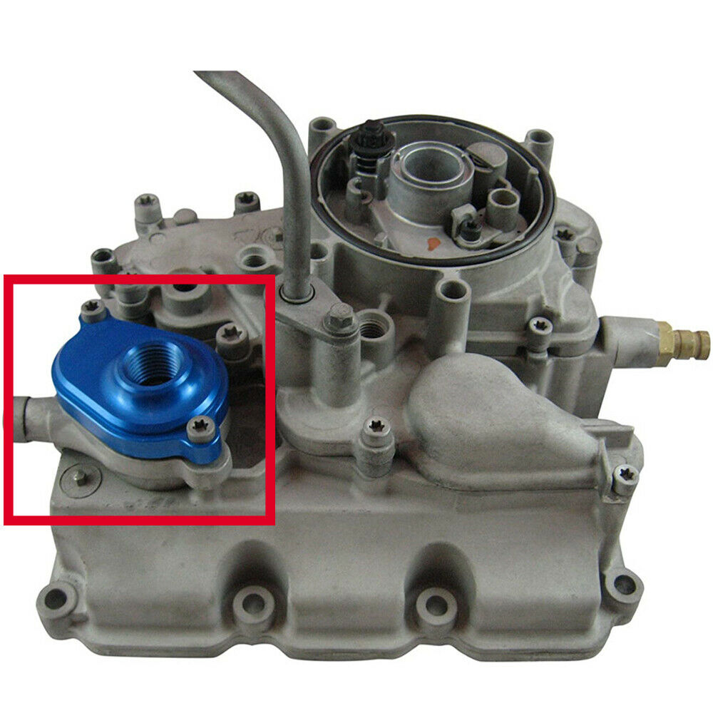 Blue Car Aluminum Oil Cooler Back Flush Adapter & Oring For Ford 6.0L 2003-2007