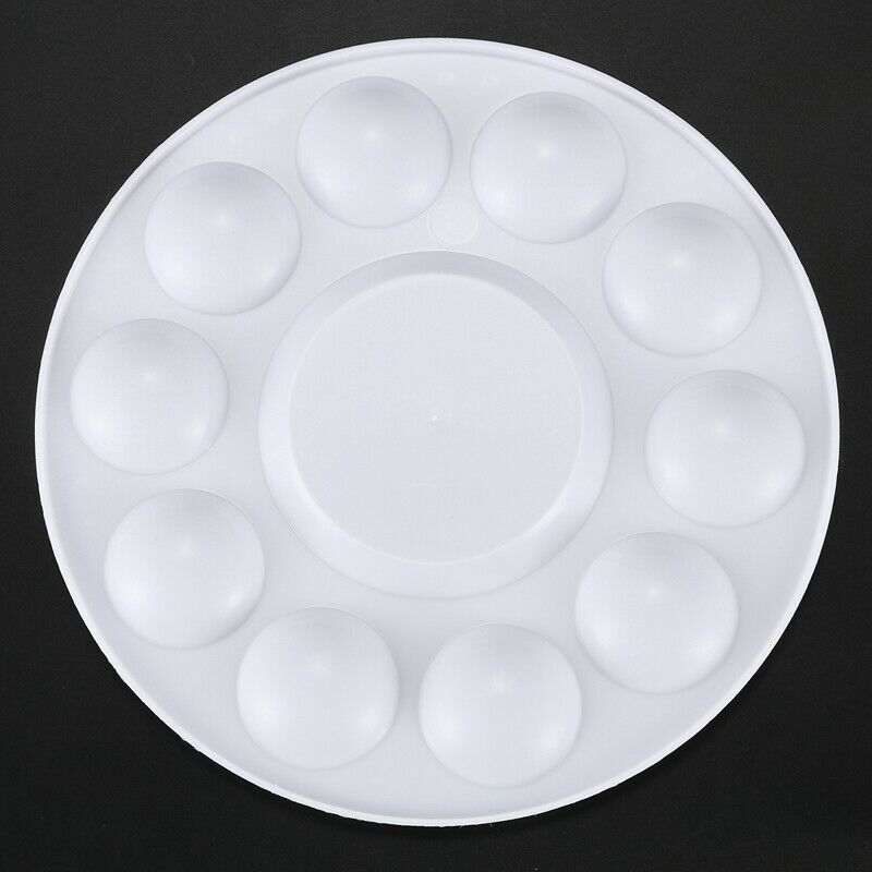 White 11-well Round Paint Palettes Artist Pallette J5D3D3