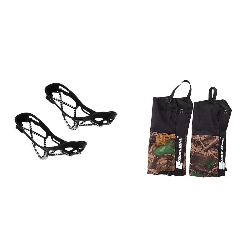 Lovoski Outdoor Climbing Snow Legging Gaiters Ice Crampons Cleats Gripper