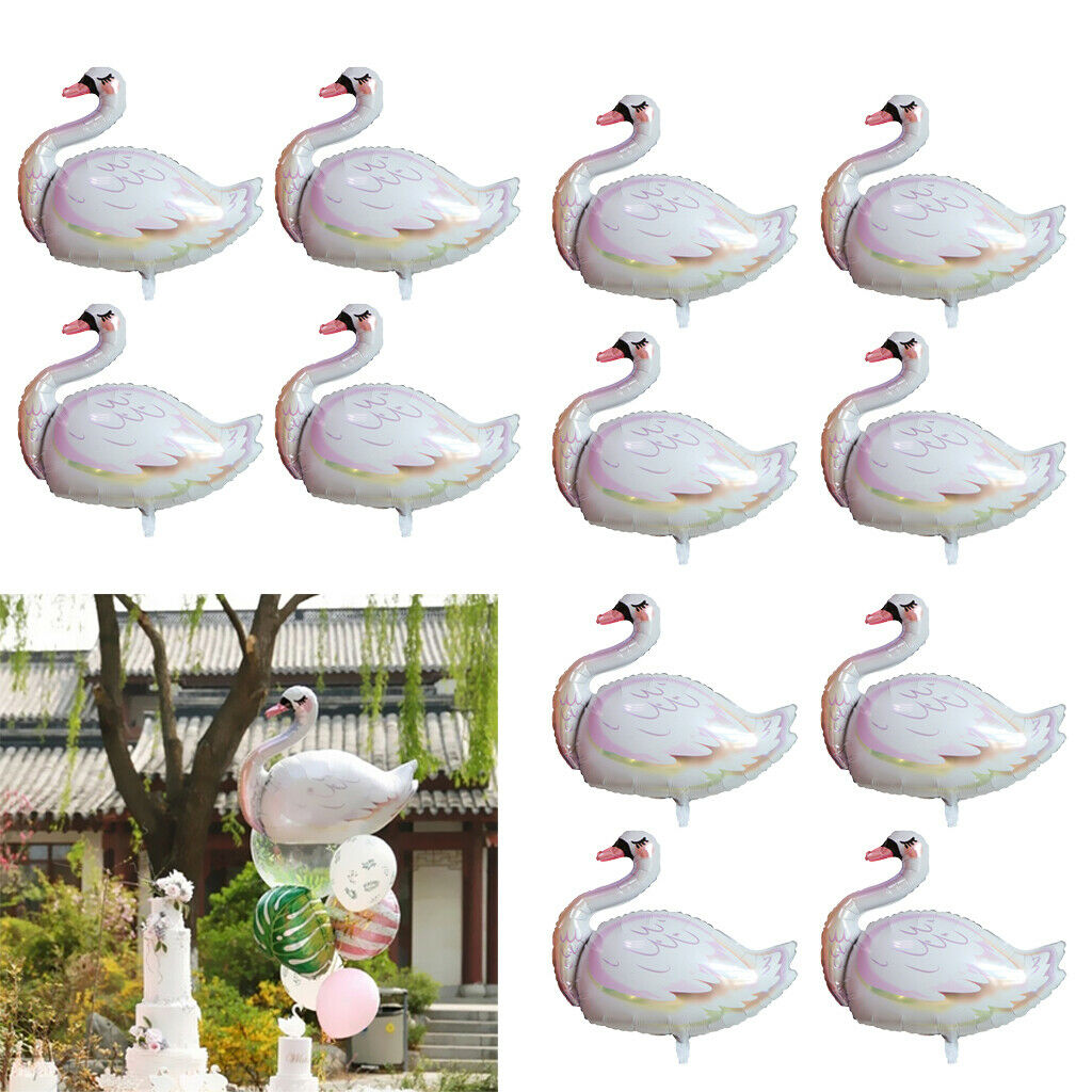 12pcs Cartoon Animal Aluminum Film Balloon Party Balloons Toys White Swan