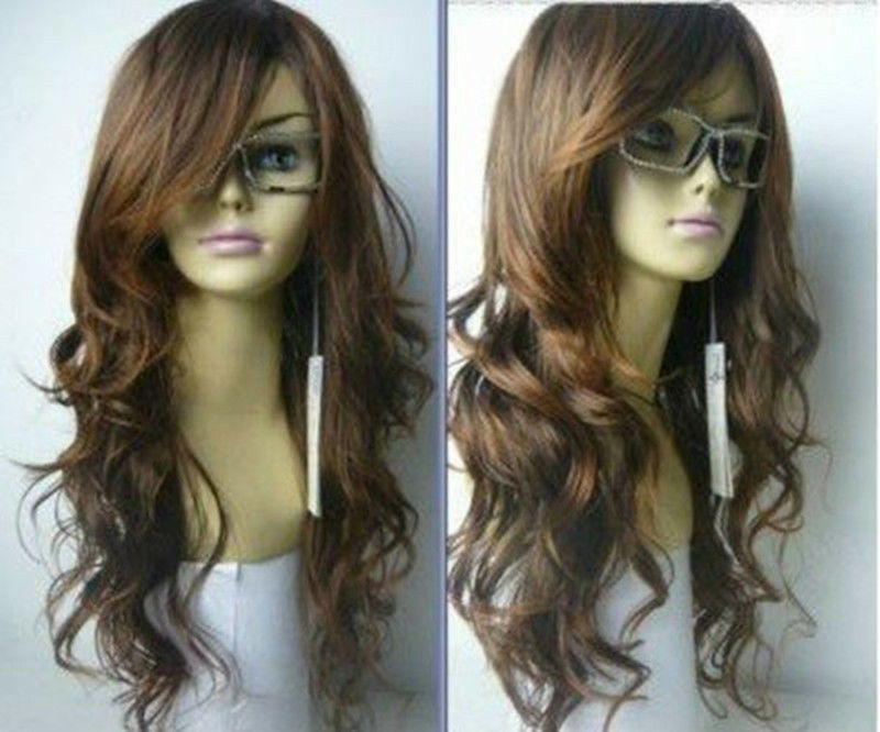 Hot Sell! New long Vogue Light Brown Fashion Wavy hair wigs