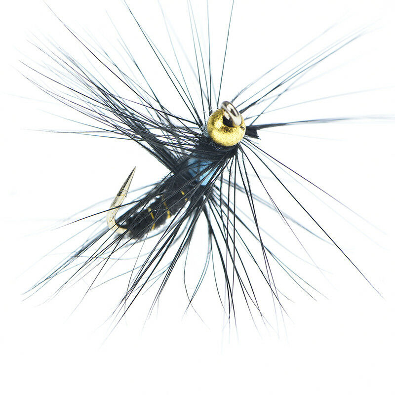 5pcs 10# fly nymph pheasant herl winged may fly trout perch fly fishing fli Qx