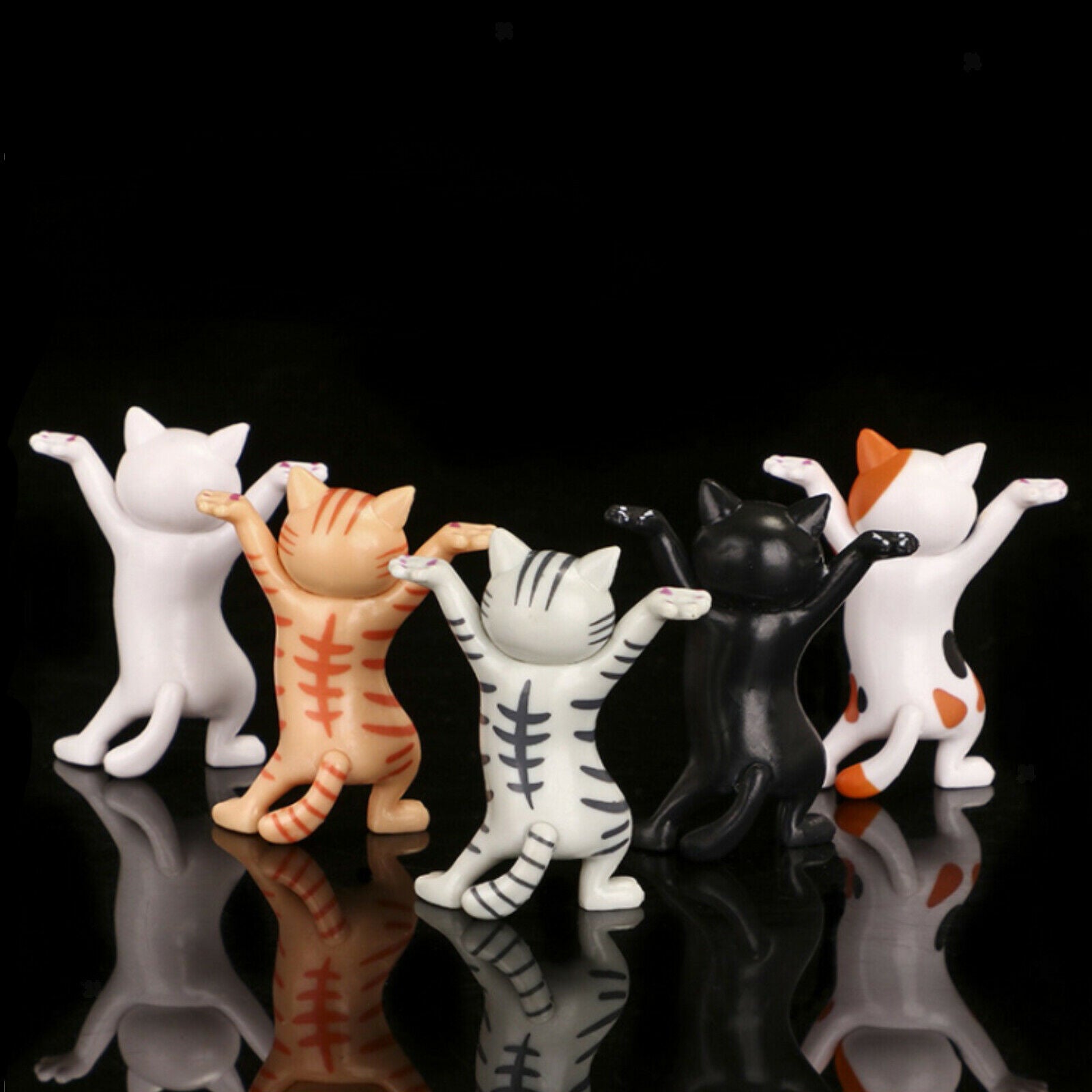 Set of 5 Cat Pen Ornament Kitty Bracket Funny Gift Office Desktop Decoration