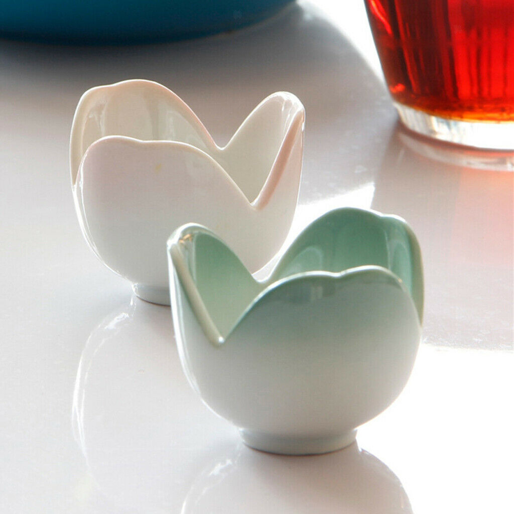 1 Pc Creative Colored Flower Shaped Egg Holder Ceramic Boiled Egg Cup Stands