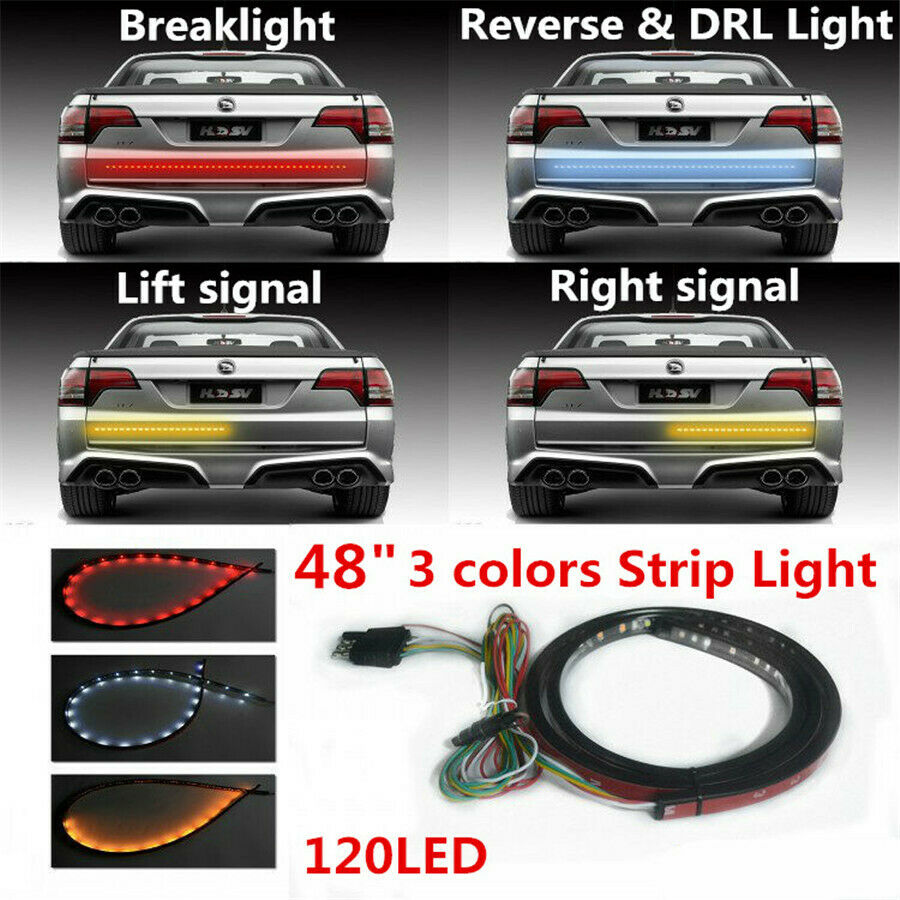 60" LED STRIP TAILGATE LIGHT BAR REVERSE BRAKE SIGNAL 3 Colors for Pickup Truck