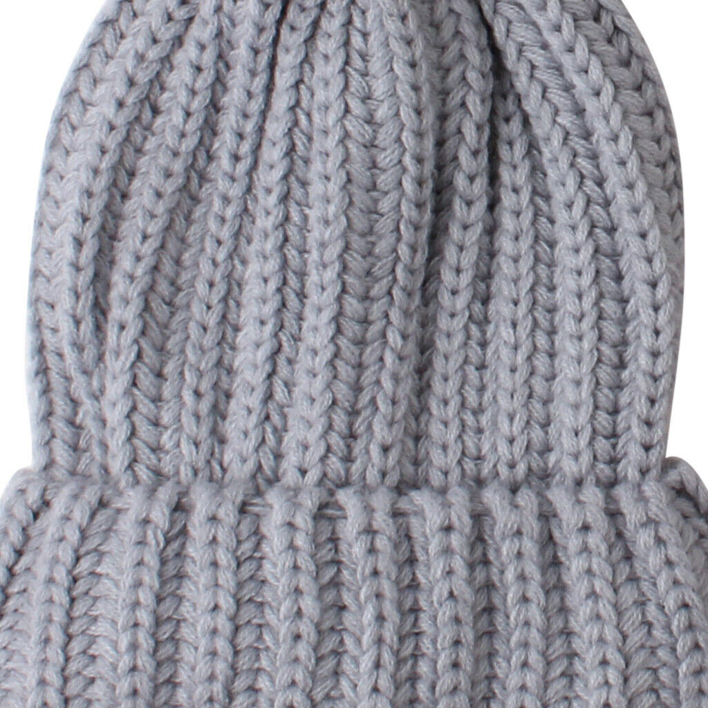 Parent Child Warmer Hat Mother Daughter Son Winter Warm Knit Hat Gray