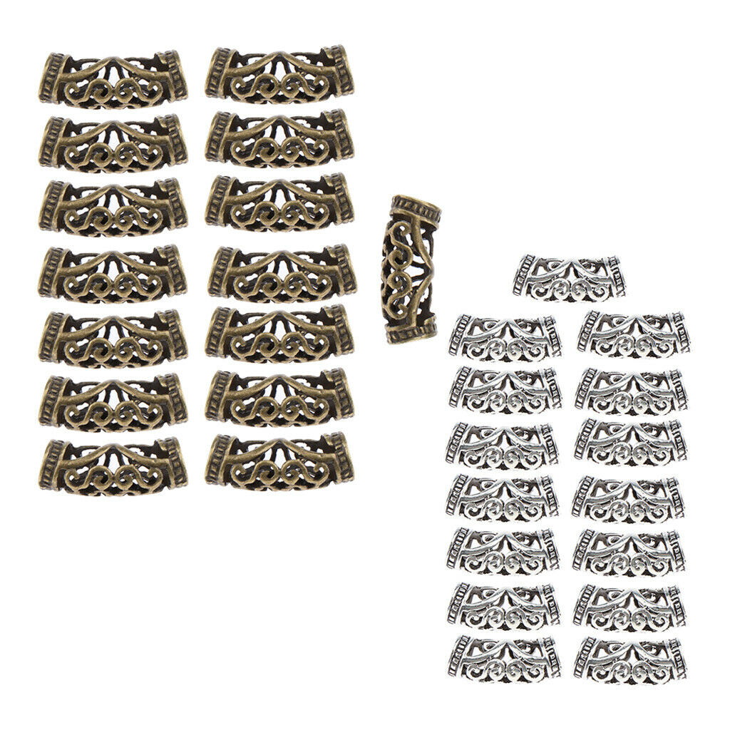 30pcs Dreadlock Beads Hair Rings Adjustable Hair Braid Cuff Clip Tubes Set