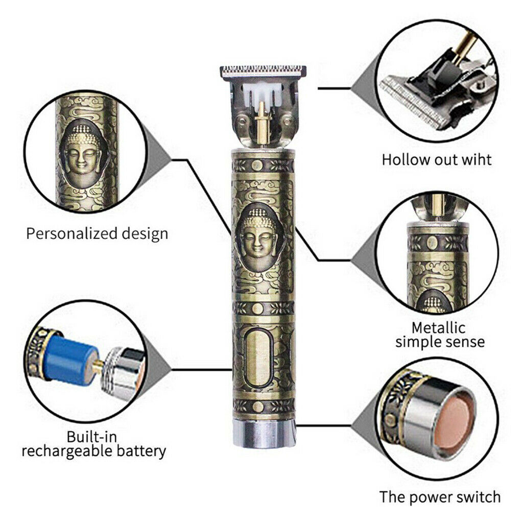 Child Men Barber Copper Hair Clipper Rechargeable & Haircut Gown Set Gifts