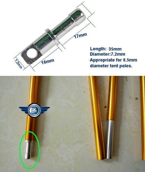 10Pcs Φ7.2mm 17mm Aluminium Alloy Spare Tent Pole End Plug for 8.5mm DIA