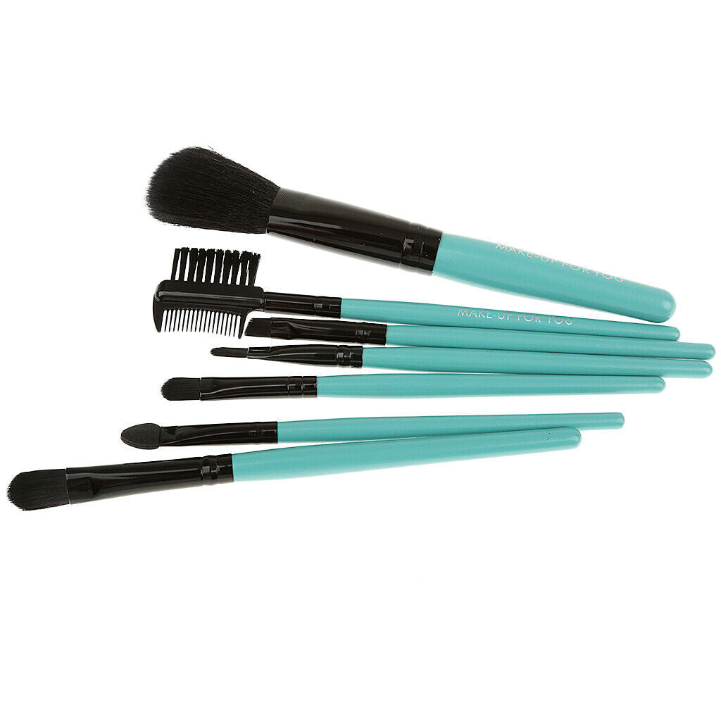 7pcs Soft Cosmetic Makeup Blush Eyeshadow Brush Set + Pouch Bag Case