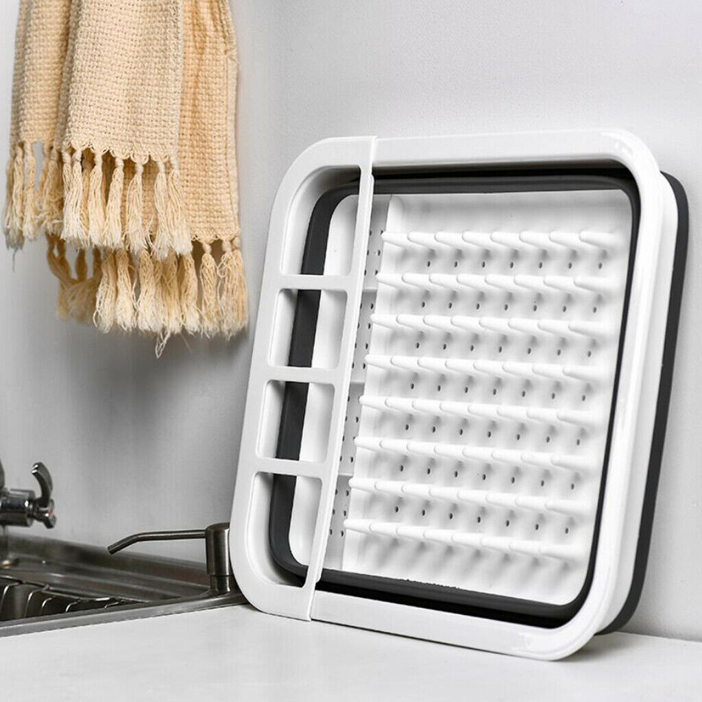 Collapsible Dish Drainer Dish Drying Rack Portable Dinnerware Organizer