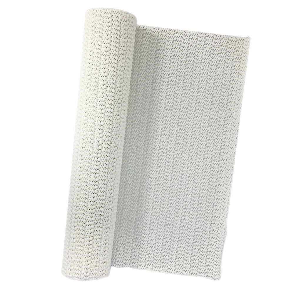 2 Rolls White Slip Resistant PVC Kitchen Cupboard Non-Adhesive Shelf Liner